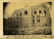 Tirage légendé : ''Eglise de Napoléonville. Etat des travaux (28 mai 1866)