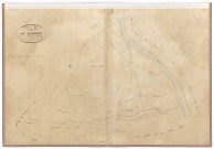 Section G dite de Kerdisson, 1e feuille du n°1er au n°97 ; 1 plan : papier, lavis, coul., échelle 1:2000 ; 70 x 103 cm.