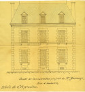 1N5/063 1 Façade de la construction projeté par Me Yvernage, Rue d'Austerlitz / 1 Plan : calque, échelle 1:50e ; 34,5 x 31cm.