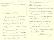 Lettre de Clemenceau en réponse au cadeau