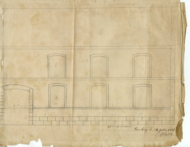 Modifications du plan de la maison.&nbsp;/ Pontivy 1887.- 1 plan, papier&nbsp;; 37 x 30,5cm.
