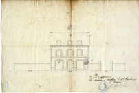 Maison Guillo : élévation / dessin sur papier.- Pontivy 1883.- 1 plan papier ; 42,5 x 29cm.