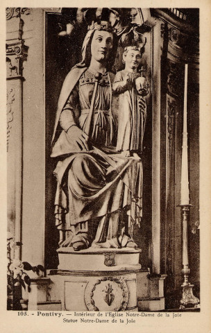 Pontivy. Intérieur de l'Eglise Notre-Dame de la Joie. Statue Notre-Dame de la Joie.
RennesLaurent-Nel[ca 1920 ]
105