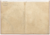 Section F dite de la Houssaye, 1e feuille du n°1er au n°160 ; 1 plan : papier, lavis, coul., échelle 1:2000 ; 70 x 103 cm.