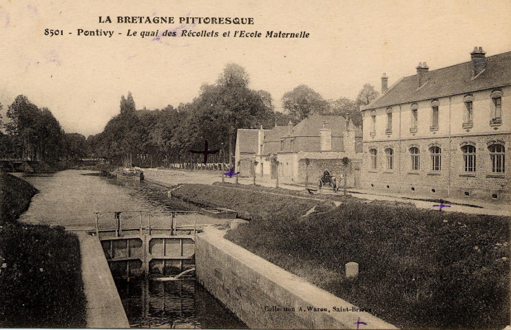 Pontivy. Le quai des Récollets et L'Ecole Maternelle.
Saint-BrieucWaron[1915 ? ]
La Bretagne pittoresque ; 8501