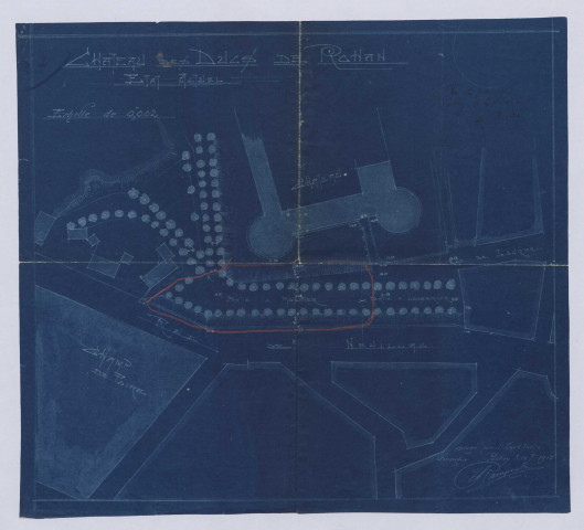 Plans des travaux des douves du Château de Pontivy