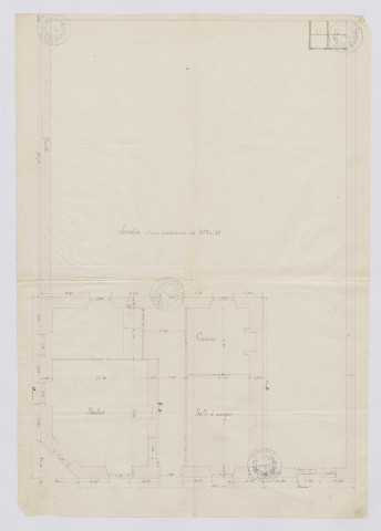 Plan général du terrain et du rez de chaussée / plan papier ; 37,5 x 55,5cm.