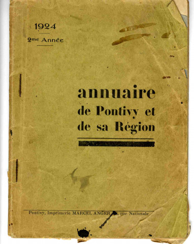 Annuaire de Pontivy et sa région. - Pontivy : imprimerie Anger