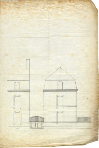 Elevation d'un bâtiment de M. Cocary / 1 plan : toile ; 21 x 31cm.