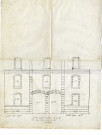Plan de la partie devant remplacer la grille de l'immeuble cadre / Pontivy 1887.- plan papier, 38 x 51,5cm.