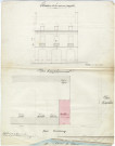 Elévation de la maison projetée et plan d'emplacement/ plan : papier, échelle 1:100e ; 29 x 37cm.