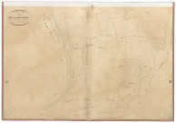 Section F dite de la Houssaye, 2e feuille du n°161 au n°384 ; 1 plan : papier, lavis, coul., échelle 1:2000 ; 70 x 103 cm.