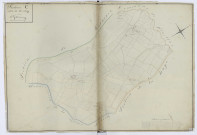 Section C dite de Kerostin, 1e subdivision depuis le n°1er jusqu'à 190. - 1 plan : papier, lavis, coul., échelle 1:2500 ; 69 x 98 cm.
