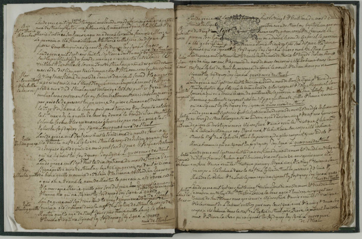Baptêmes, mariages, sépultures, 31 décembre 1707 au 12 décembre 1719