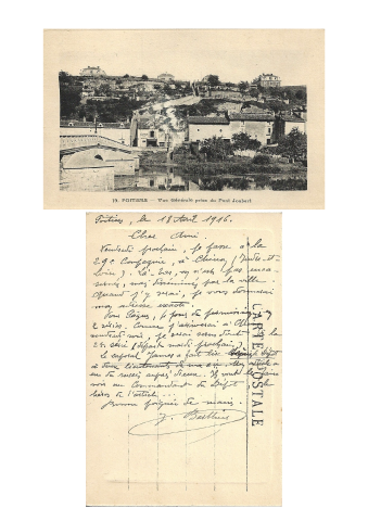 Poitiers, 18 avril 1916, carte postale [Poitiers – Vue générale prise du pont Joubert]
