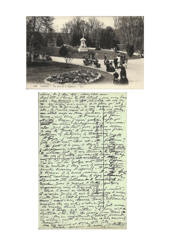 3 mai 1915, carte postale [Nancy – Un coin de pépinière]