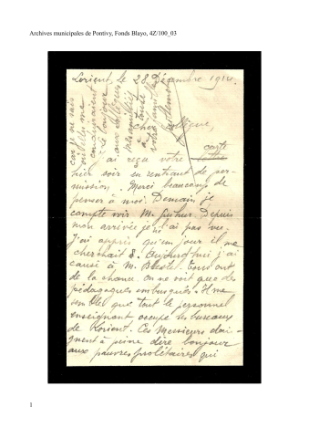 Lorient, le 28 décembre 1914