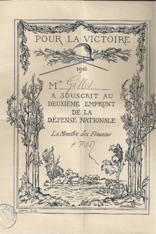 Bon de souscription à l’emprunt de la défense nationale.