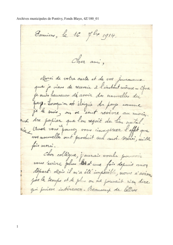 Pamiers, le 16 septembre 1914